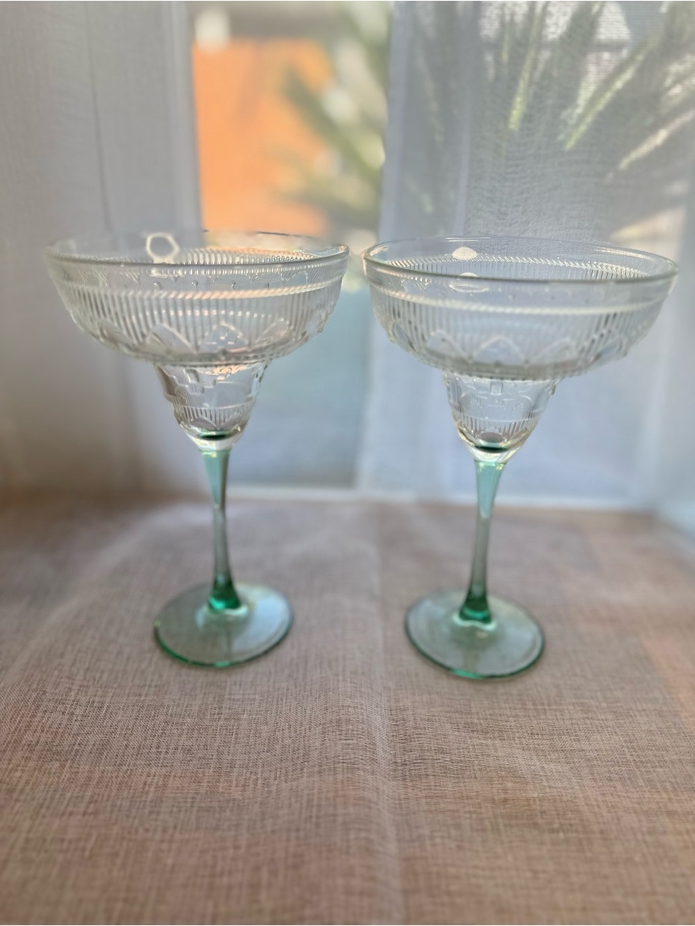 Vintage Cristal D’Arques Durand Crystal Margarita Glasses